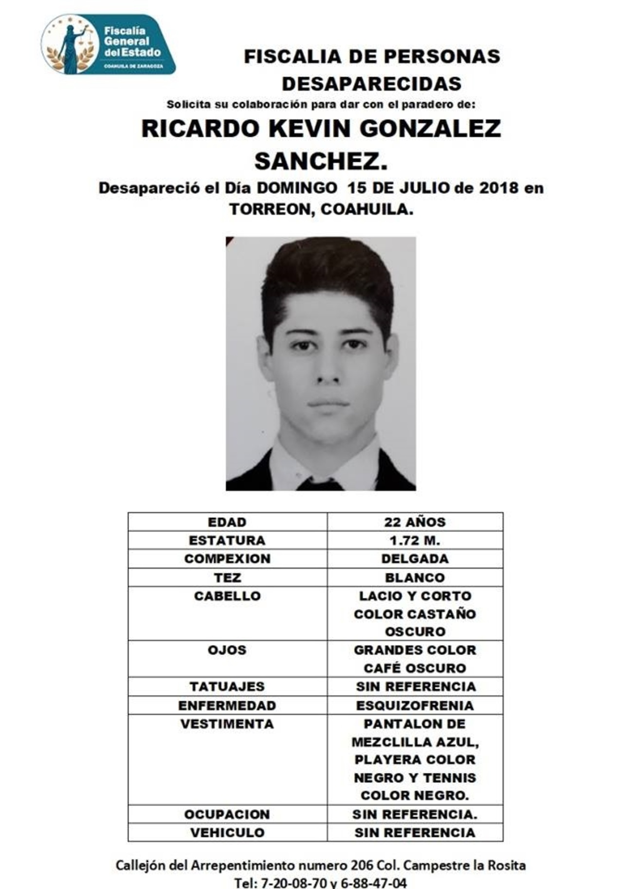 Buscan a joven desaparecido en Torreón