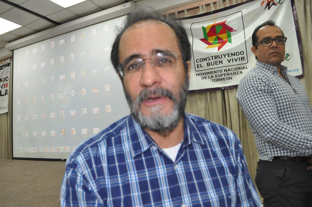 René Bejarano estuvo en Torreón para encabezar una asamblea del Movimiento Nacional por la Esperanza. (EL SIGLO DE TORREÓN)