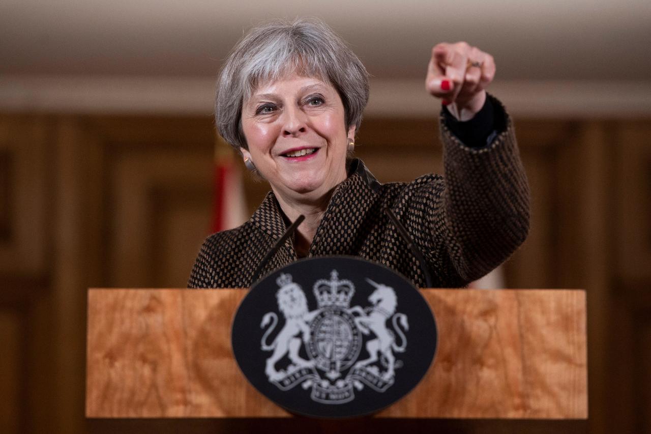 Salida. Theresa May, durante una rueda de prensa convocada en el número 10 de Downing Street.