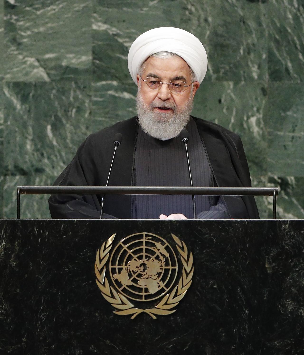 Defensa. El presidente iraní, Hasan Rohaní, habló en la ONU. (EFE)