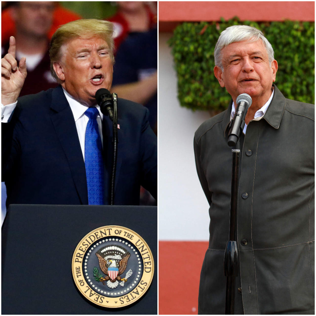 El presidente estadounidense Donald Trump y el presidente electo mexicano Andrés Manuel López Obrador, incluyeron el miércoles a Centroamérica en una conversación telefónica sobre los desafíos del nuevo tratado comercial entre Estados Unidos, México y Canadá. (ARCHIVO)
