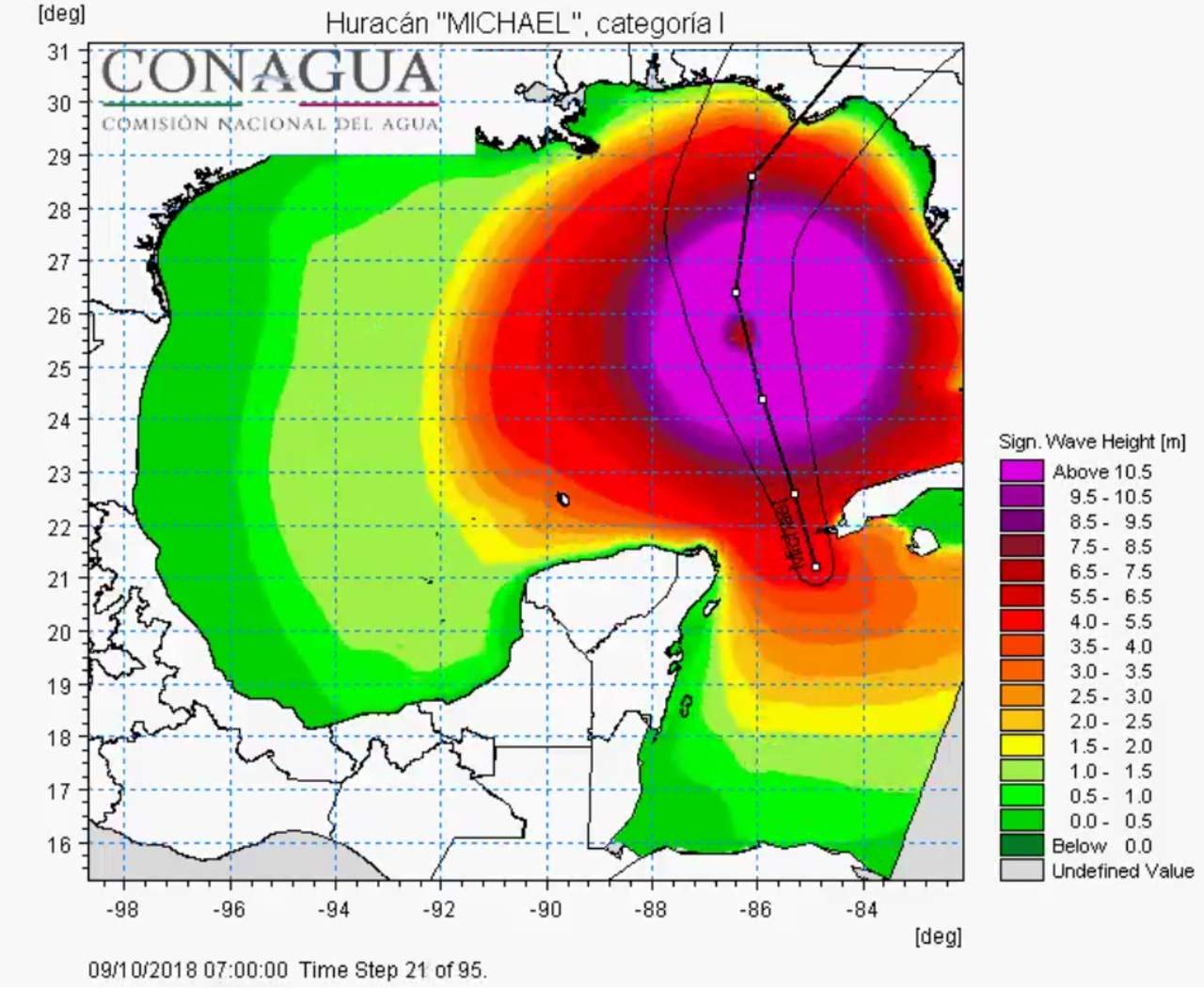 Michael se convirtió hoy en un huracán categoría 3 con vientos crecientes en las inmediaciones de Cuba y se enfila hacia Florida, donde podría tocar tierra el miércoles siguiente, reportó hoy el Centro Nacional de Huracanes (CNH). (TWITTER)