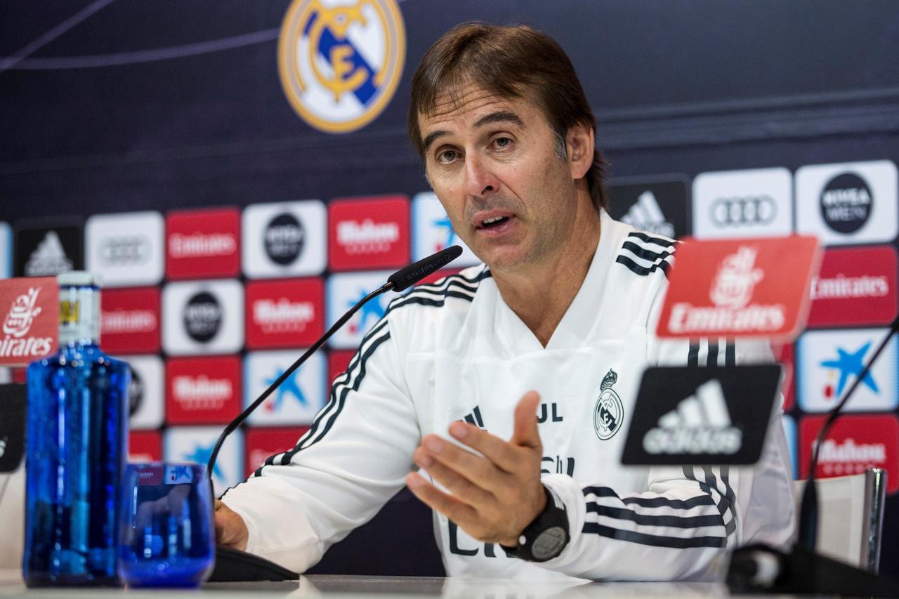 El entrenador del Real Madrid, Julen Lopetegui, en rueda de prensa.