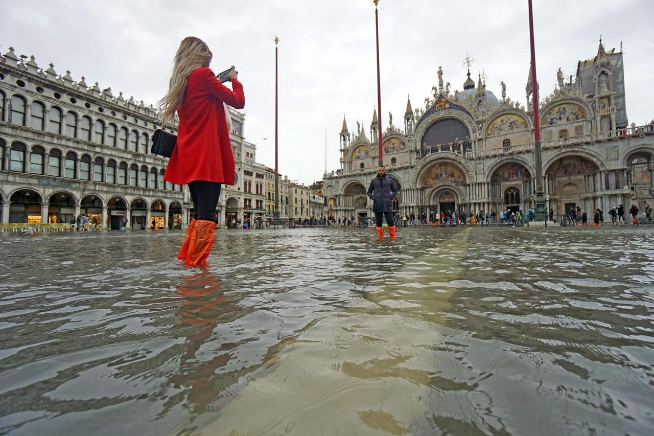 Riesgo. Acqua alta en Venecia podría ser mayor cada año. (EFE)