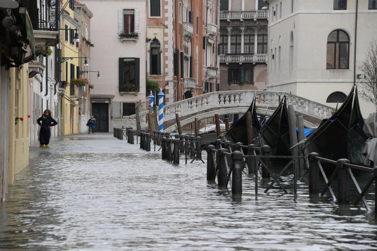 Inundada.Venecia, la ciudad de los canales, se encuentra completamente sumergida en agua. (EFE)