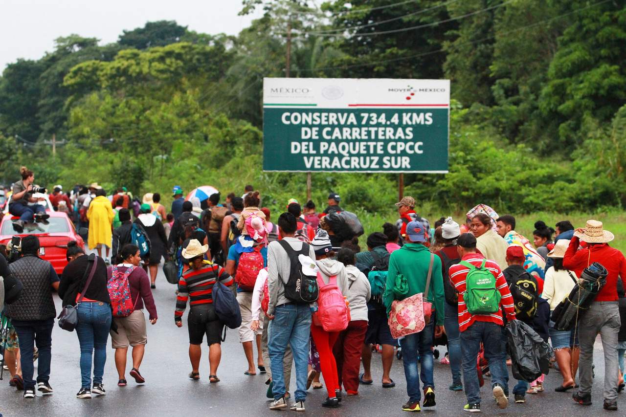 Los migrantes comenzaron su camino de Veracruz a la Ciudad de México. (NOTIMEX) 