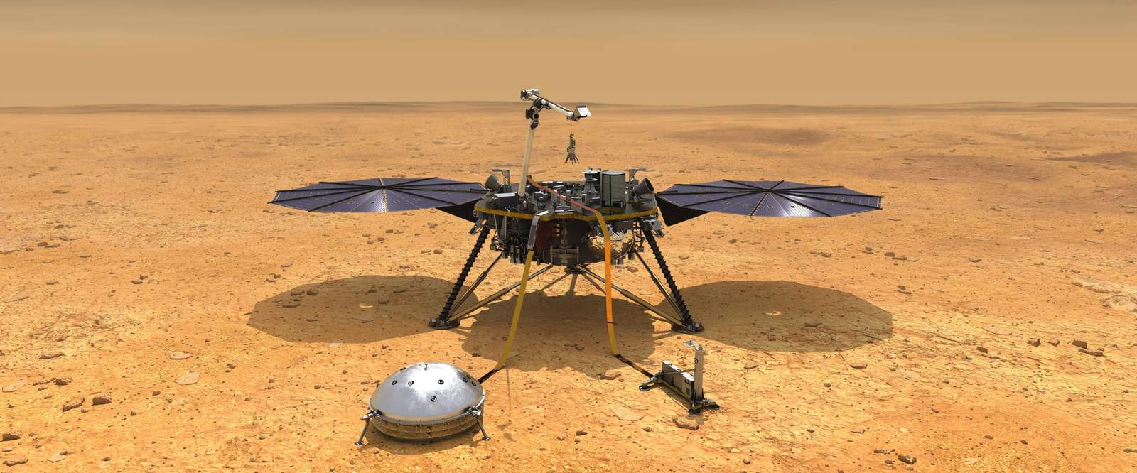 El modulo espacial InSight quiere estudiar específicamente el interior de Marte. (ARCHIVO) 