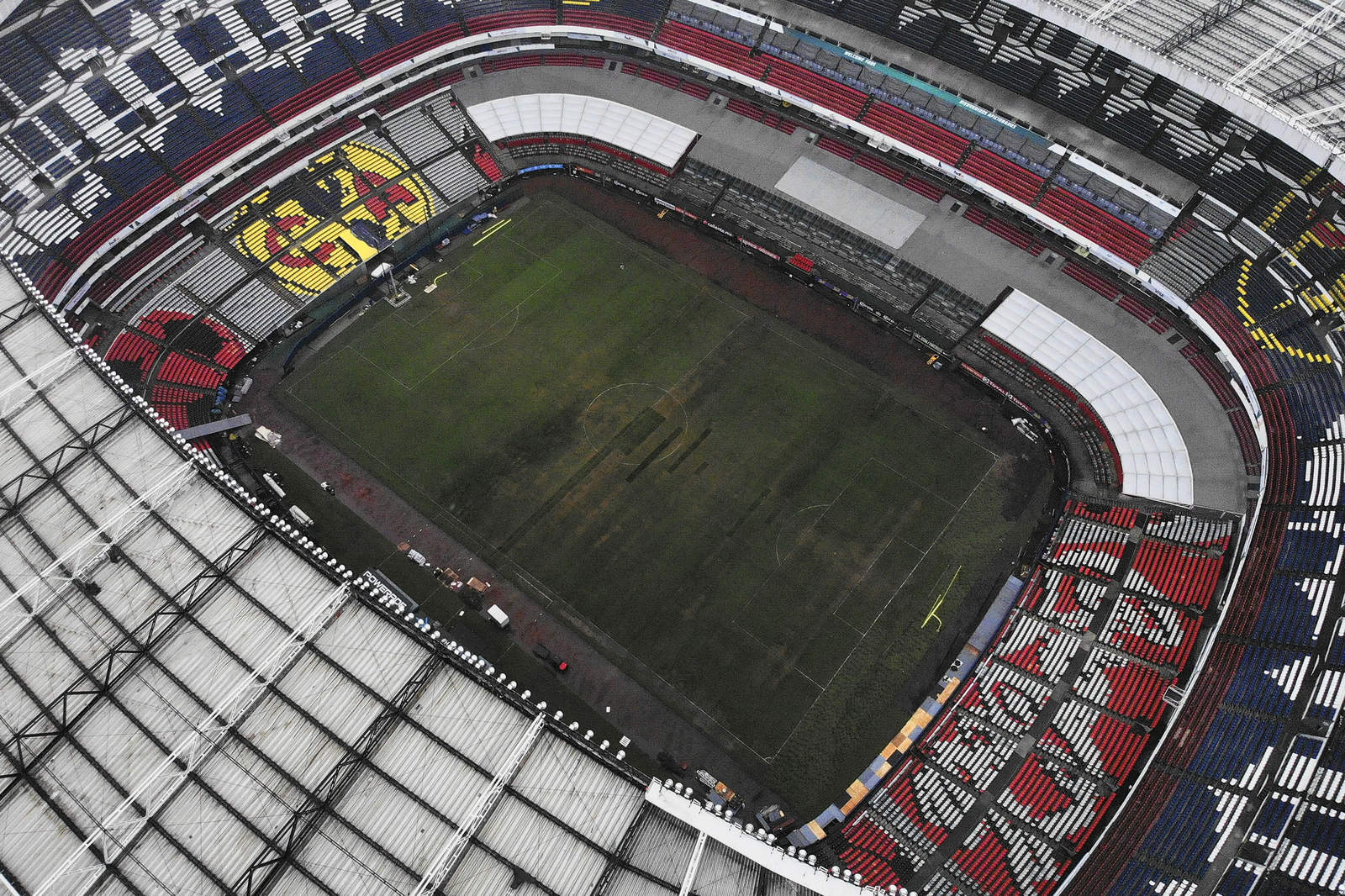 Hasta hace un par de semanas, así lucía la cancha del Estadio Azteca. (Jam Media)