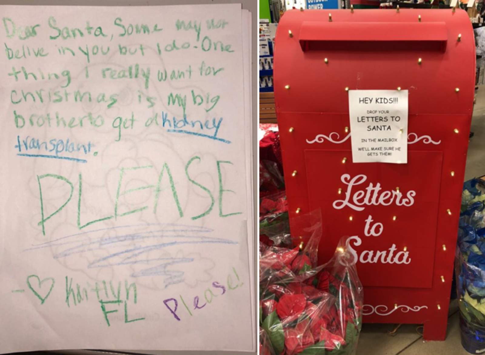 Un empleado de una tienda encontró la carta en el correo para Santa. (INTERNET)