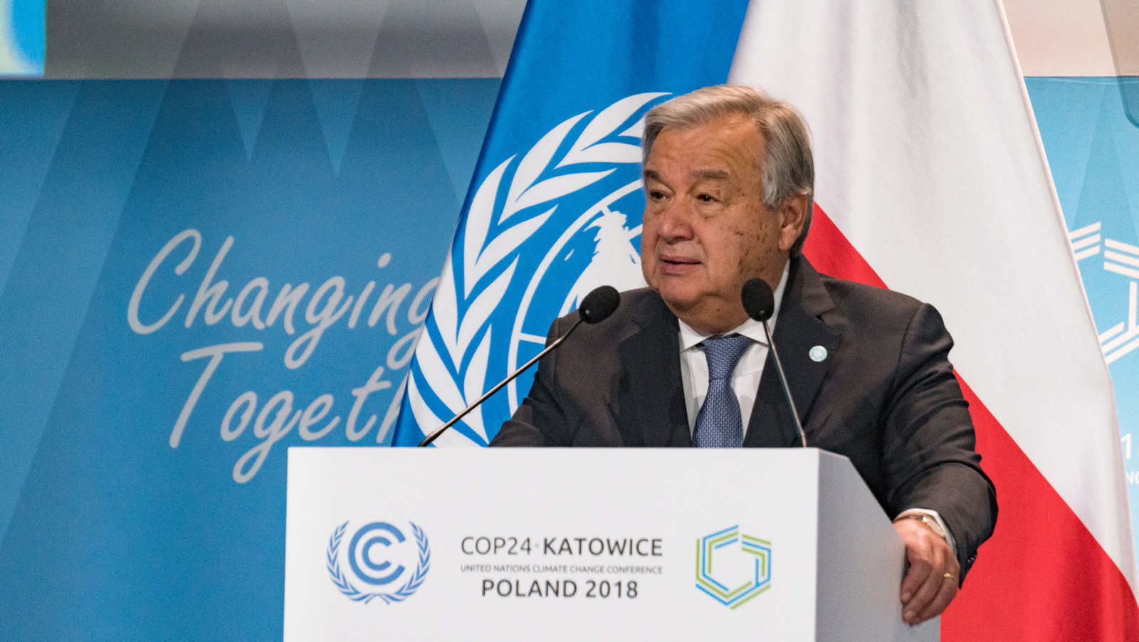 Alerta. El secretario general de la ONU, António Guterres, insistió en 'la enorme escala' del 'reto climático'. (EFE)