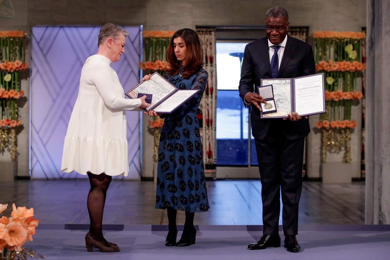 Murad recibió este lunes el Premio Nobel de la Paz conjuntamente con el médico congoleño Mukwege por “sus esfuerzos para poner fin al uso de la violencia sexual como arma de guerra”. (EFE)
