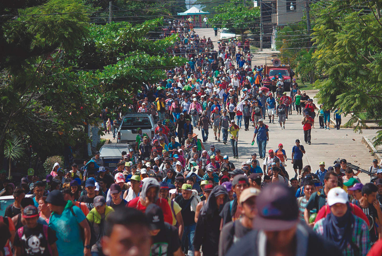 Caravana de migrantes centroamericanos rumbo a Estados Unidos. Foto: EFE/Luis Villalobos