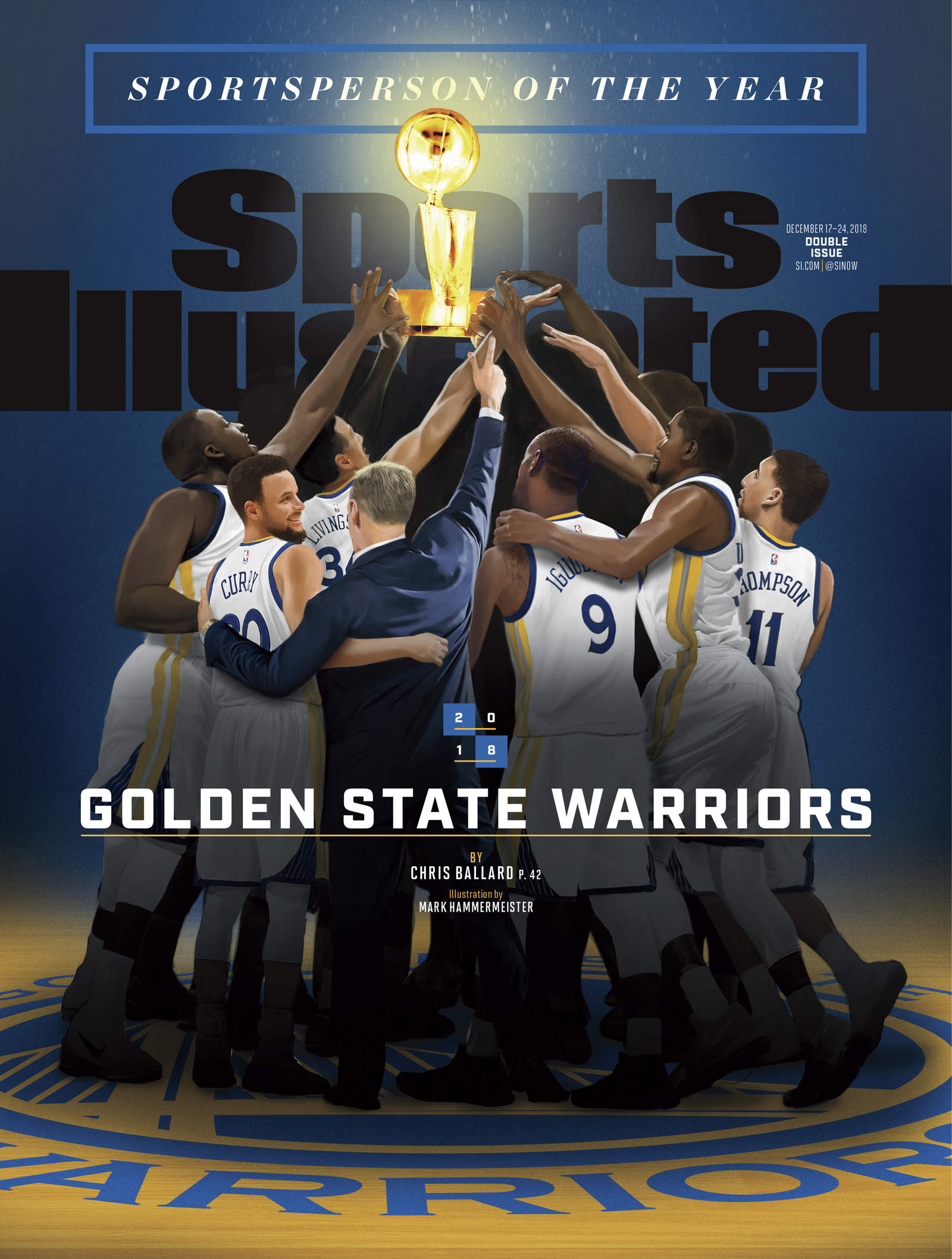 Portada de la revista Sports Illustrated de la edición sobre el Deportista del Año, los Warriors de Golden State. (Especial)