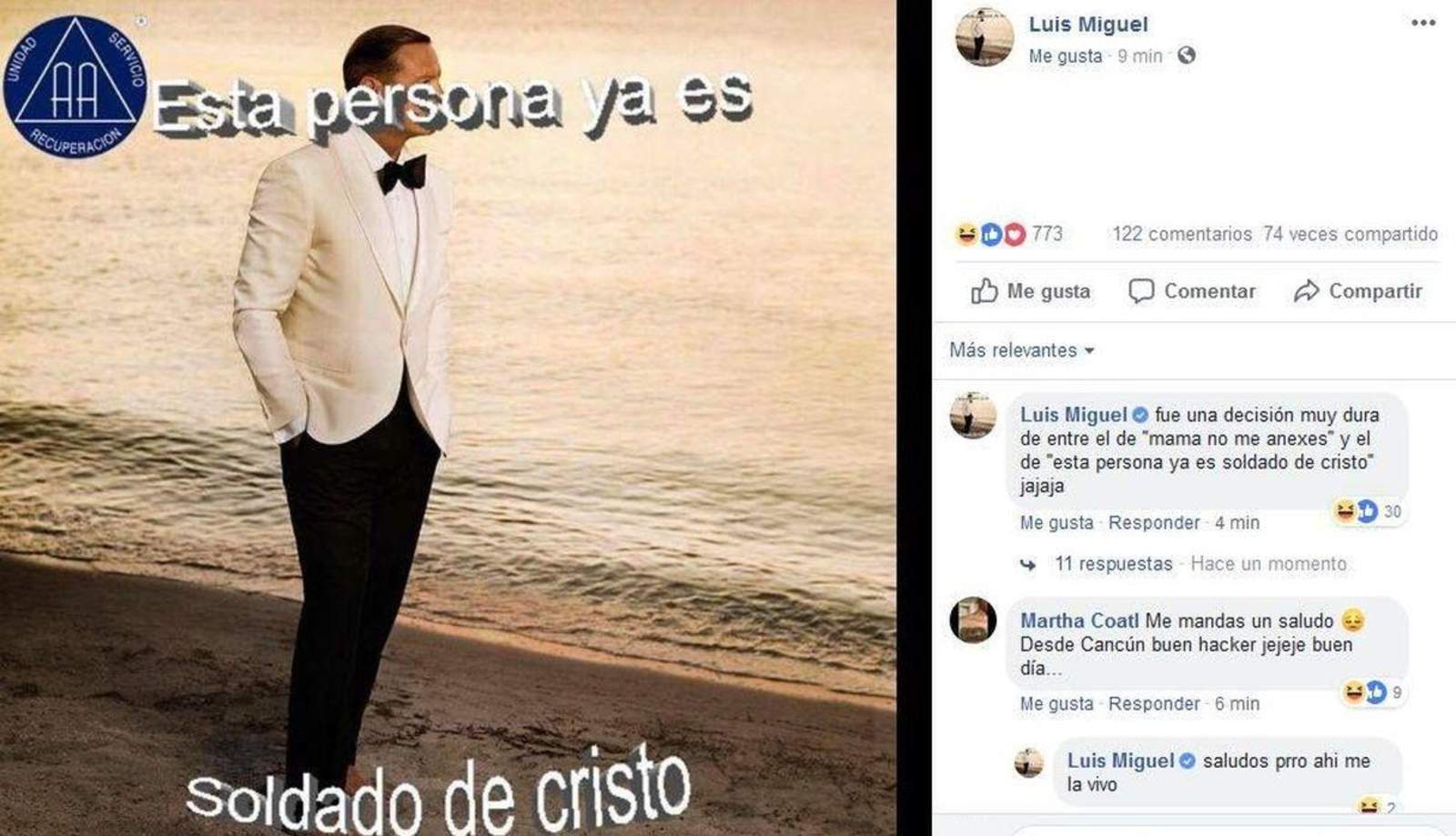 Facebook de Luis Miguel, víctima de 'hackeo'
