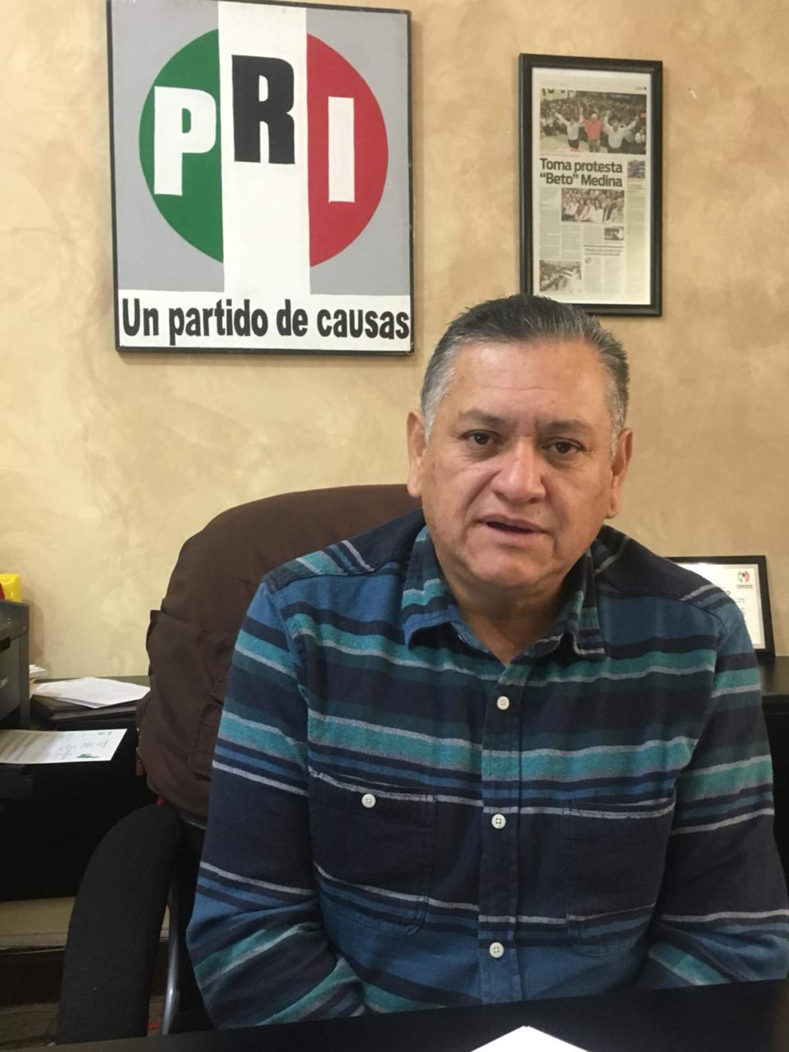Alberto Medina, presidente interino del Comité Municipal del PRI y aspirante a continuar en el puesto por tres años. (EL SIGLO COAHUILA)