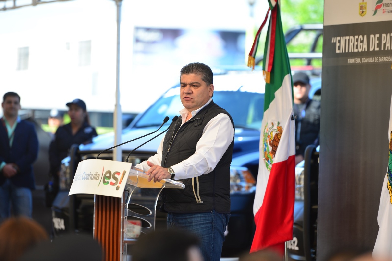 Seguridad. Miguel Ángel Riquelme Solís, gobernador del estado de Coahuila destaca inversión en fuerza policial.