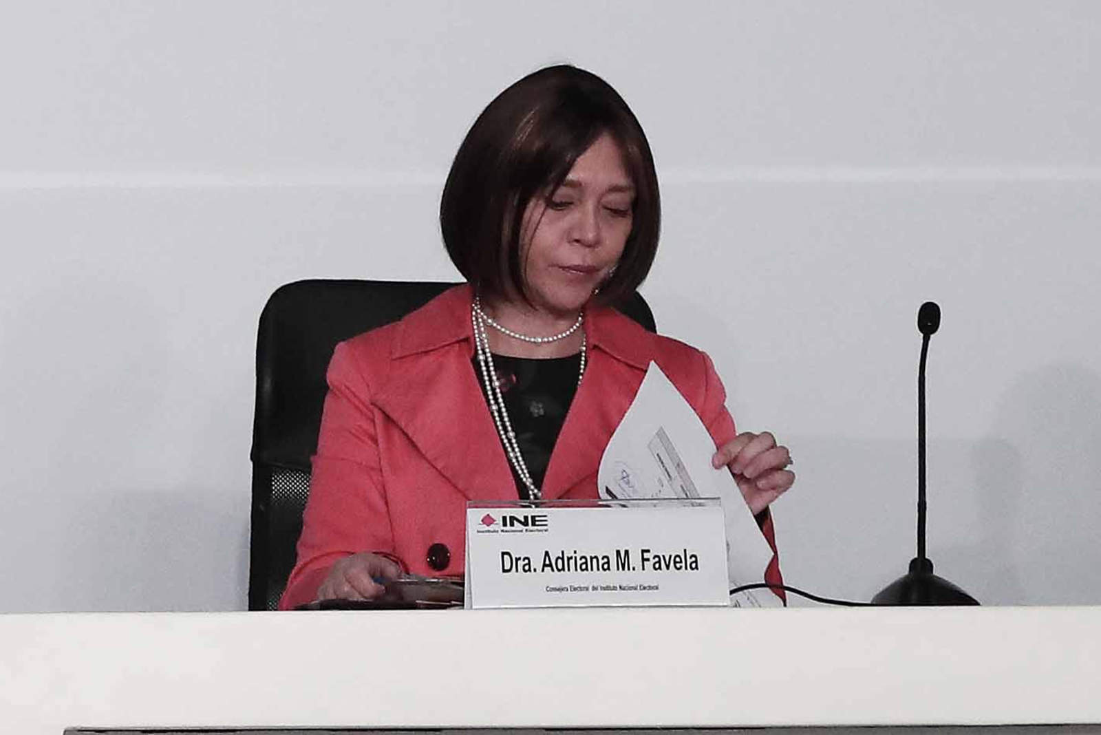 La presidenta de la Comisión de Prerrogativas y Partidos Políticos del INE, Adriana Favela, refirió que el acuerdo incluye dos escenarios de financiamiento a los partidos políticos. (ARCHIVO)