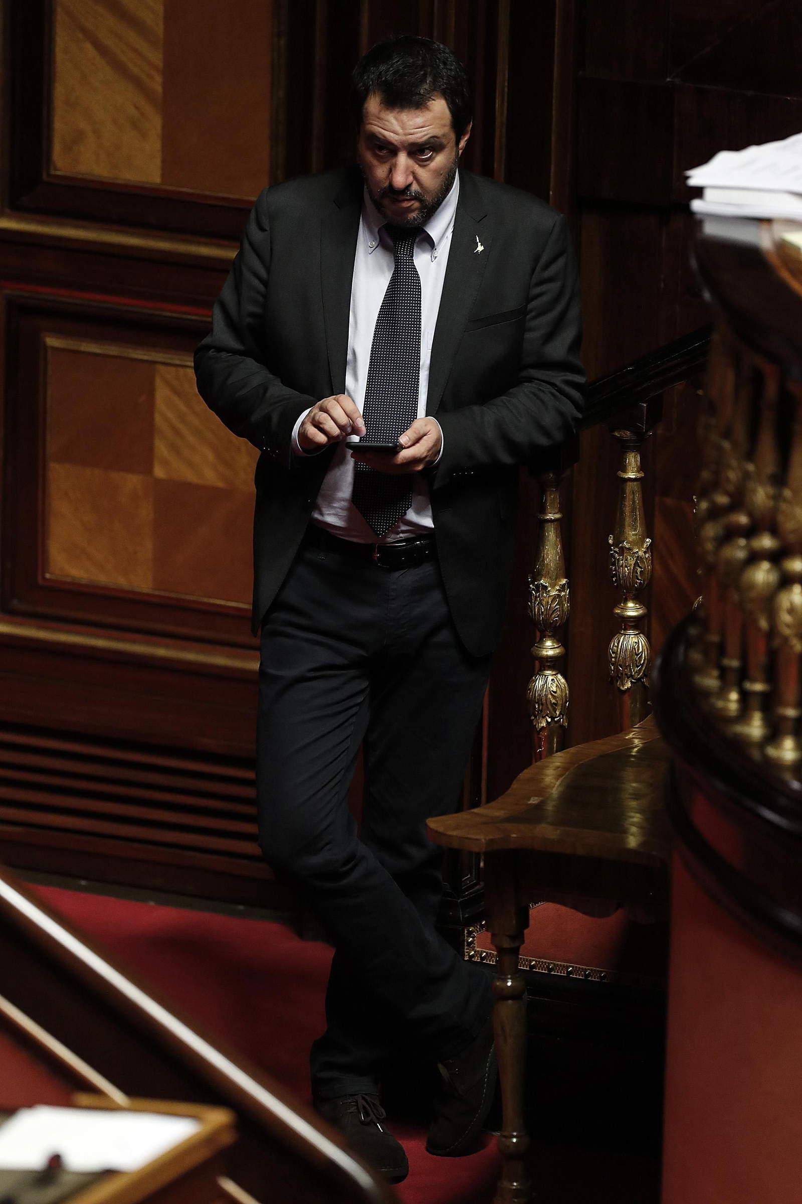 El ministro del Interior, Matteo Salvini, protestó contra el buque español Open Arms.