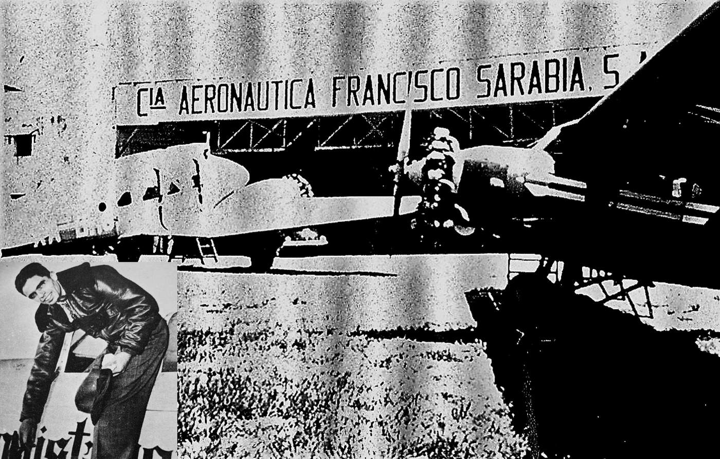Hangar de la Cía. Araunautica Francisco Sarabia, S. A., donde tenía el taller y guardaba sus aviones.