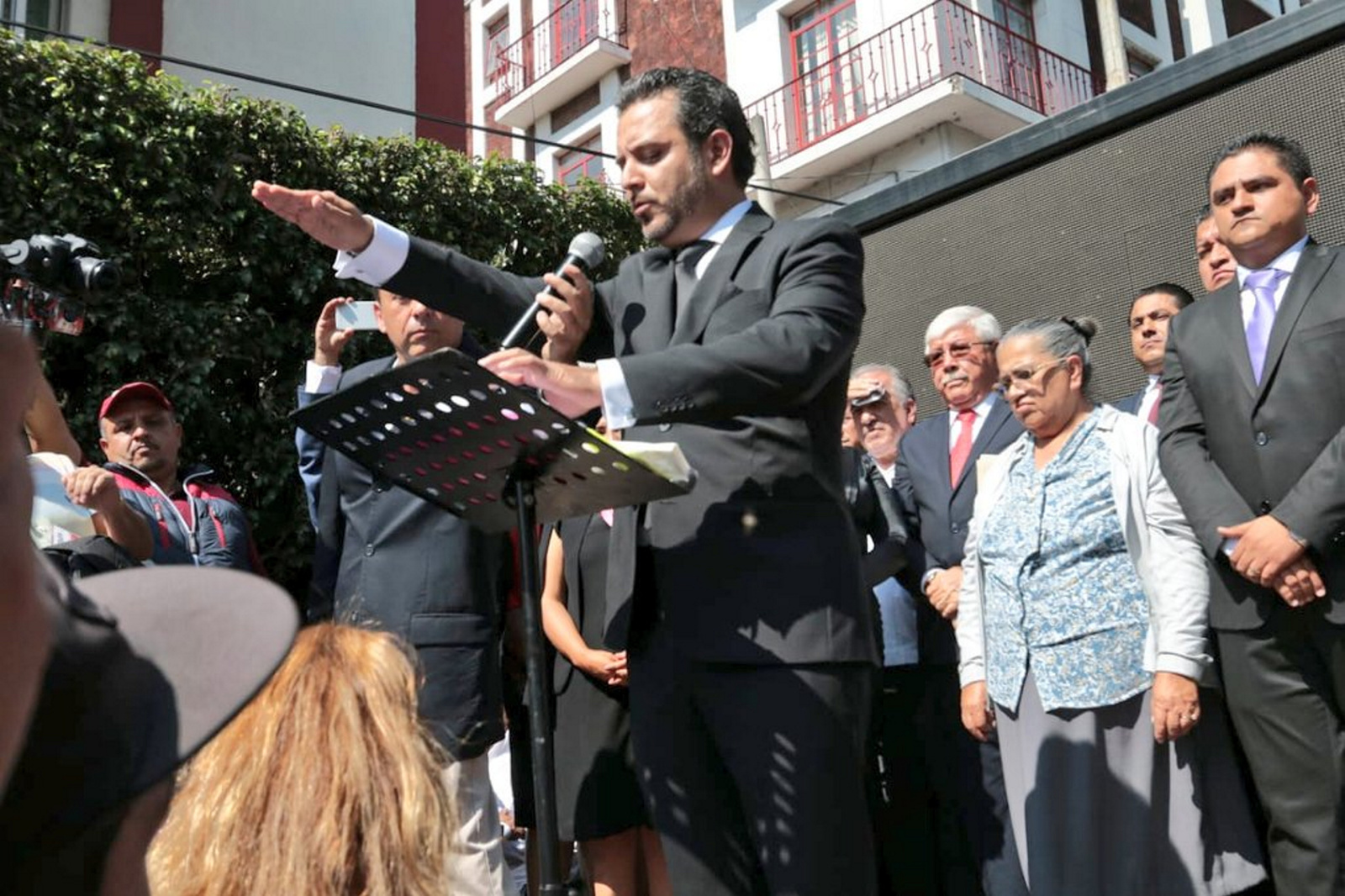 Acto. Antonio Villalobos Adán rindió protesta como alcalde. (NOTIMEX)