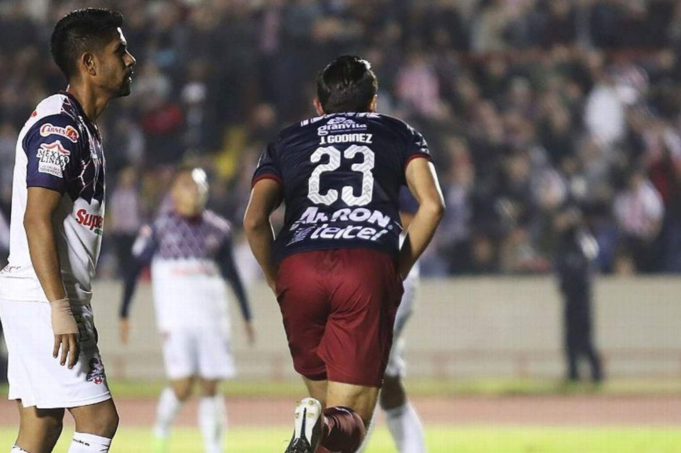 El juvenil canterano del Rebaño, Jesús Godinez, festeja si gol ante Cimarrones de Sonora. (Jam Media)