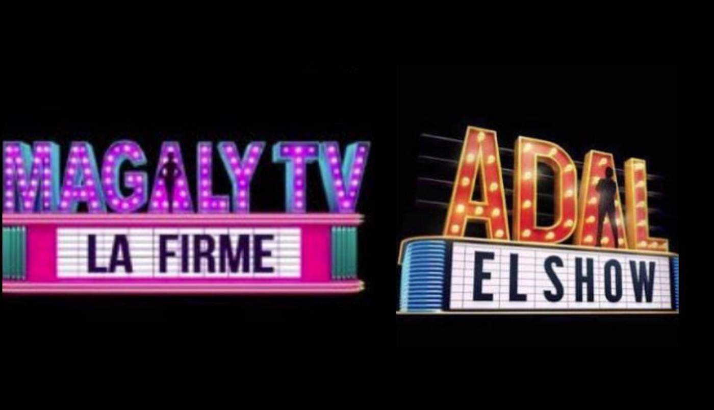 Logotipos de los programas Magaly TV, la firme y Adal el show. (Internet). 