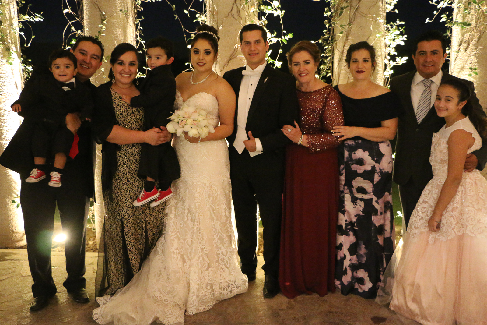 Familia Zuno, Jaime, Matías, Daniela y Liam Gómez Suárez, Diana Zuno, Diana Suárez, Miguel Martínez y Fernanda Martínez.