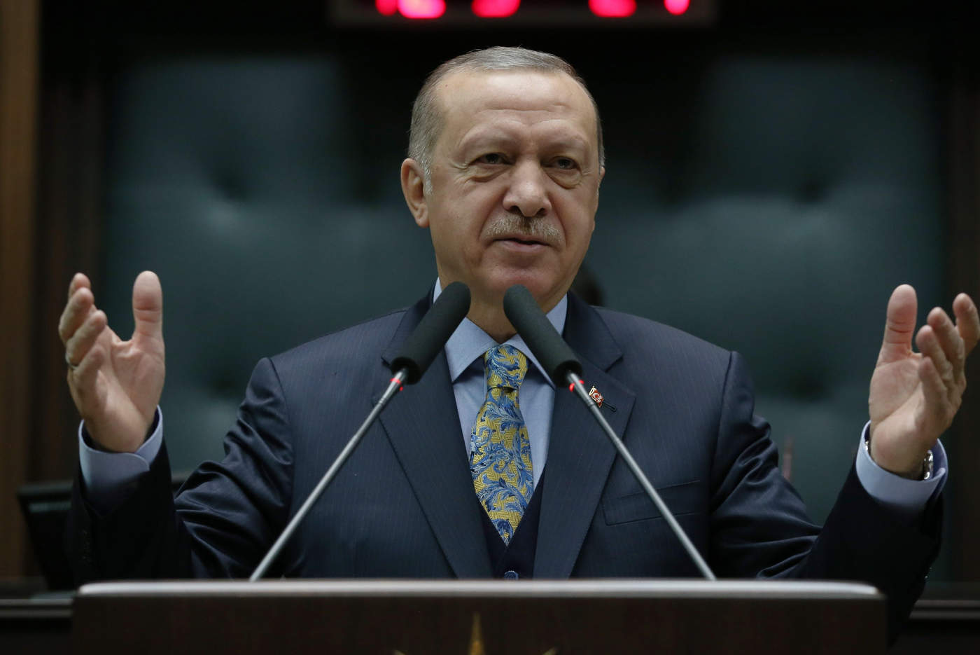 Erdogan subrayó que respalda la idea de designar un área de 32 kilómetros en la frontera entre Turquía y Siria,  'limpia de terrorismo'. (EFE)