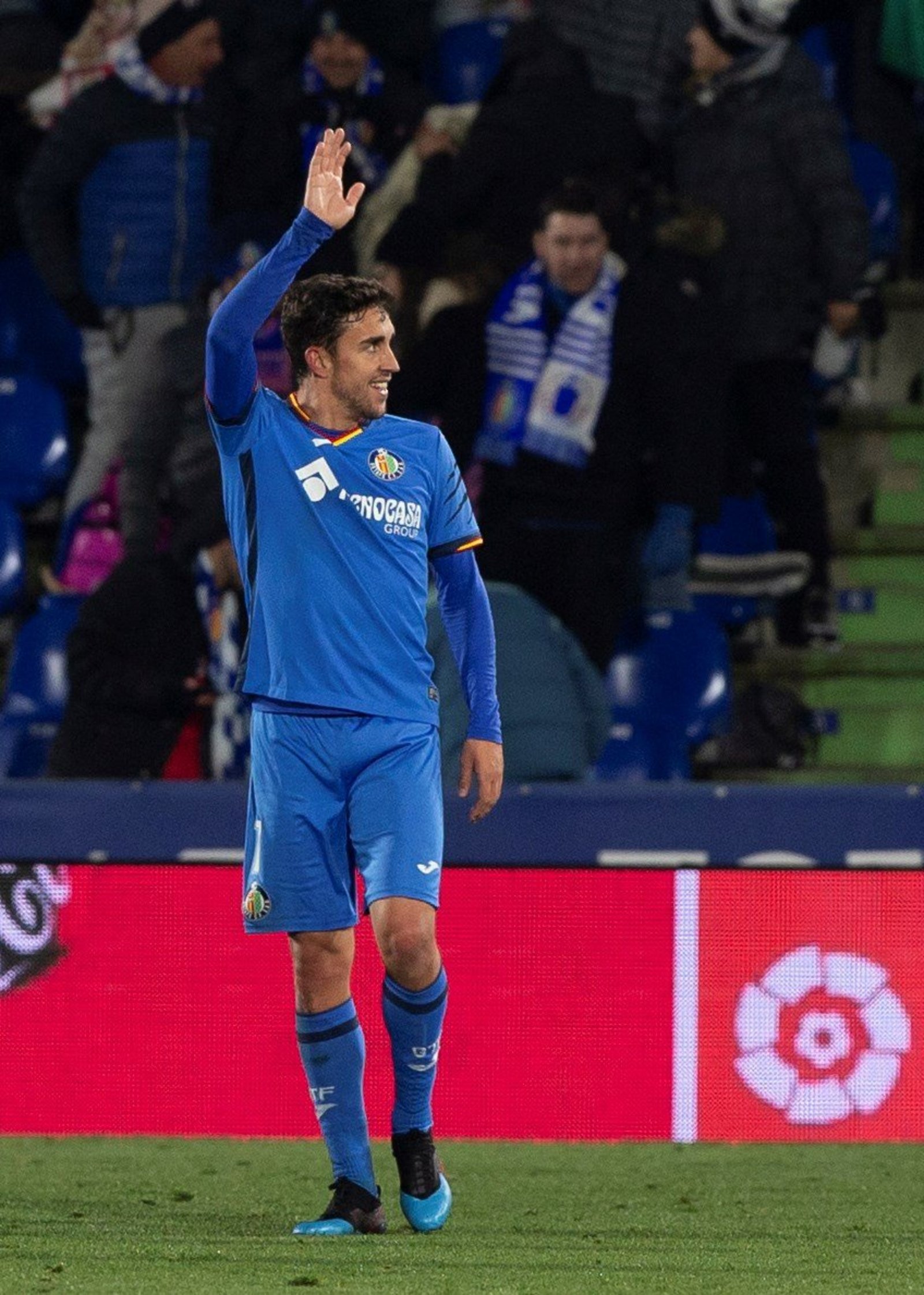 Jaime Mata celebra su segundo gol, cuarto del Getafe.