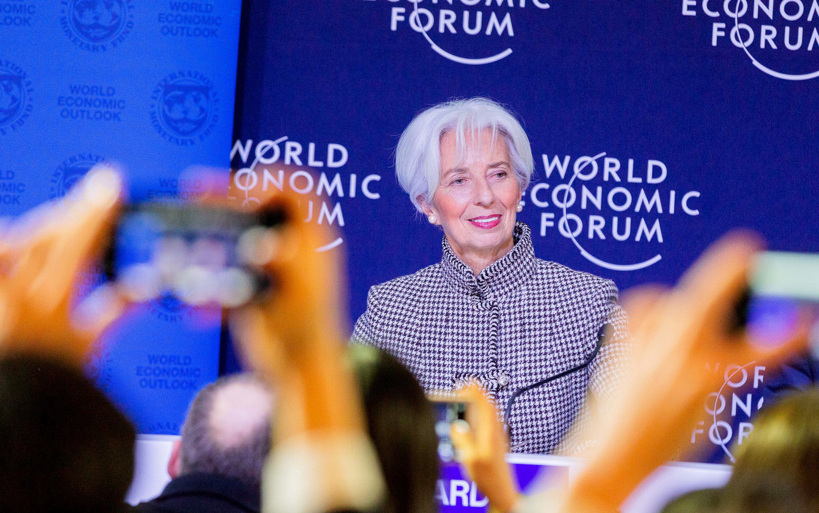 En Davos. Christine Lagarde, directora gerente del Fondo Monetario Internacional. (EFE)