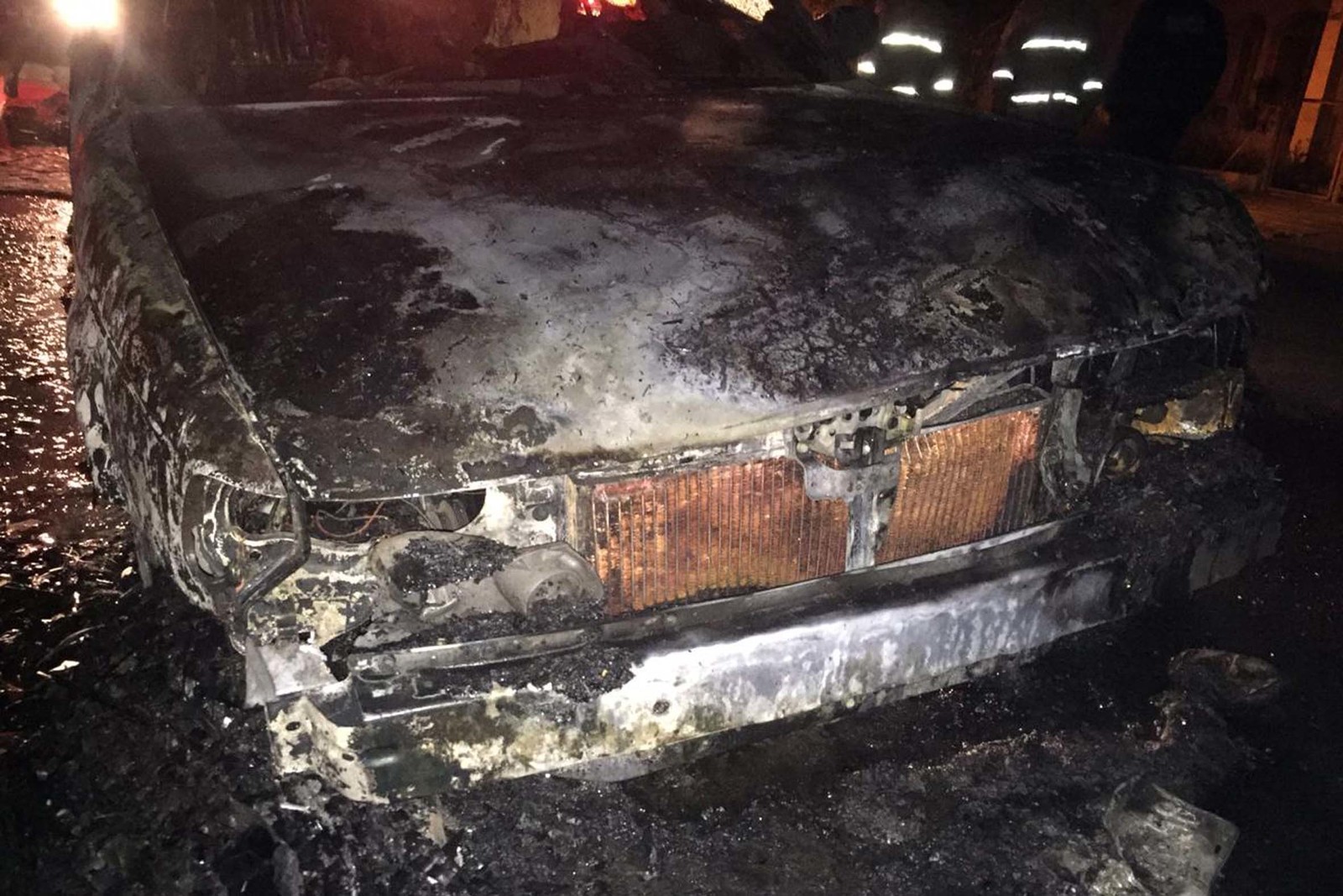 Incendio afecta un vehículo y una palma