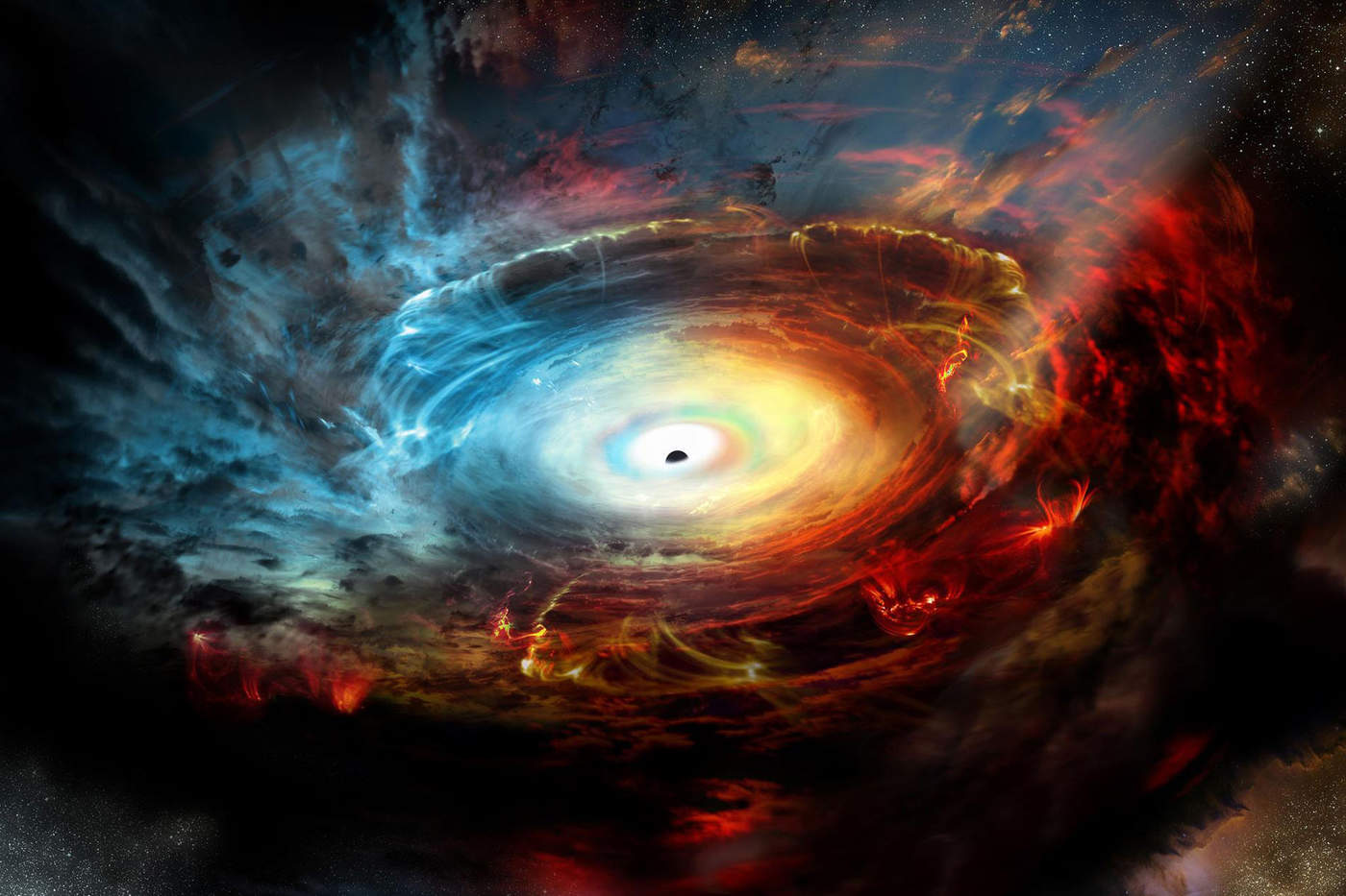 Han descubierto que cuando las galaxias se ensamblan rápido y violentamente, pueden llevar a la formación de agujeros negros masivos. (ARCHIVO)