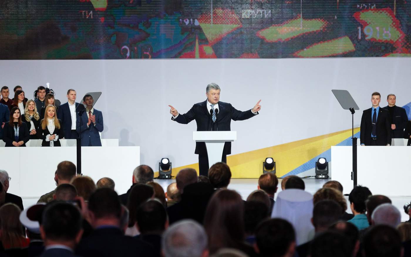 El presidente ucraniano aprovechó la ocasión para arremeter contra Rusia. (EFE)