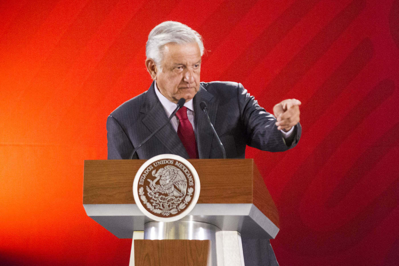 Esta mañana de lunes, el presidente López Obrador presentó la Estrategia Nacional de Búsqueda de Personas Desaparecidas. (NOTIMEX) 
