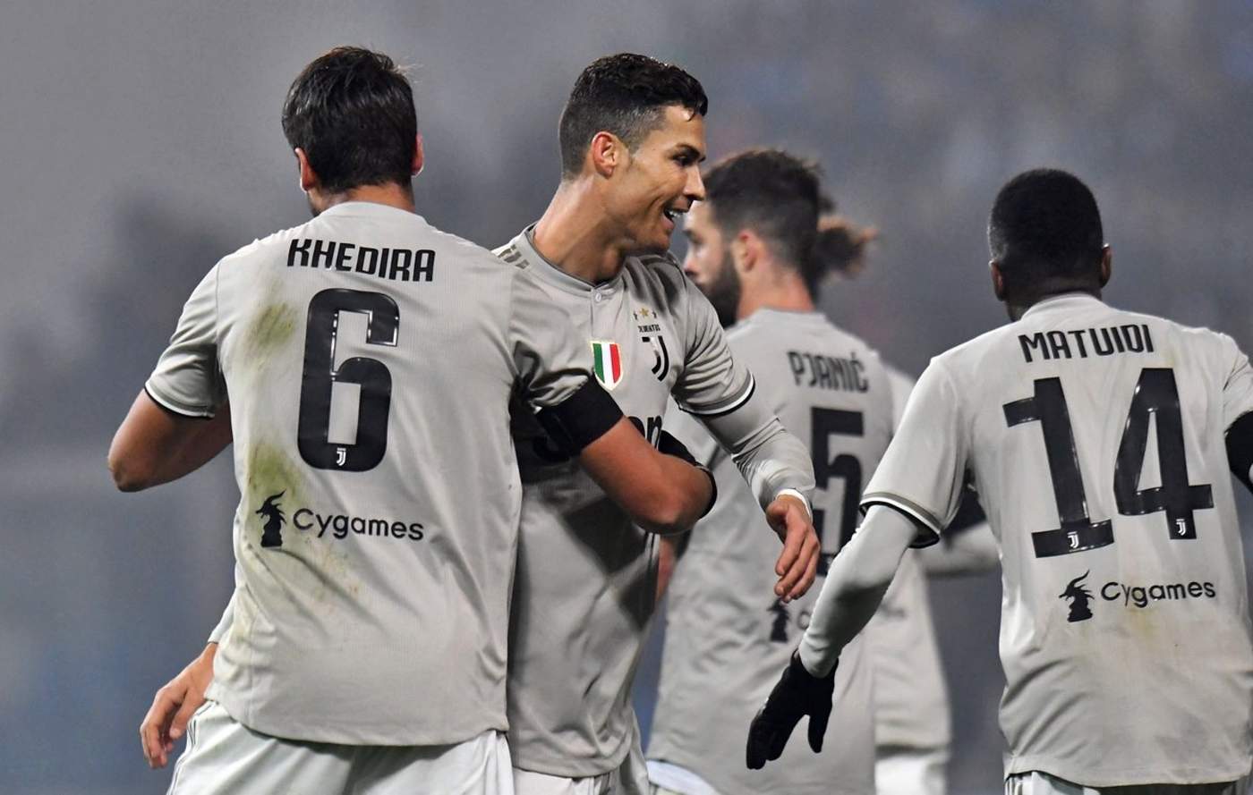 Cristiano Ronaldo anotó a los 70 minutos frente al Sassuolo y sigue sumando goles con la Juventus. (Especial)