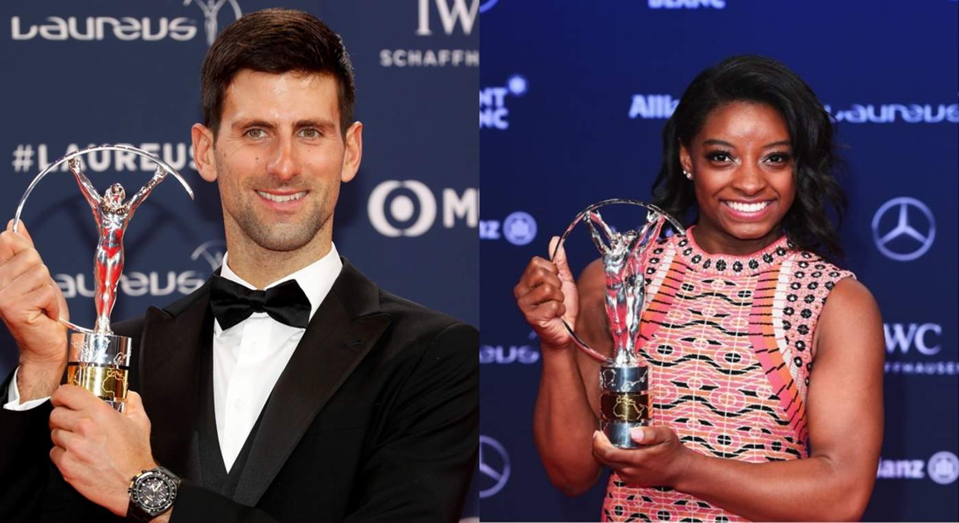 El serbio Novak Djokovic y la estadounidense Simone Biles fueron los grandes ganadores de la noche. (Especial)