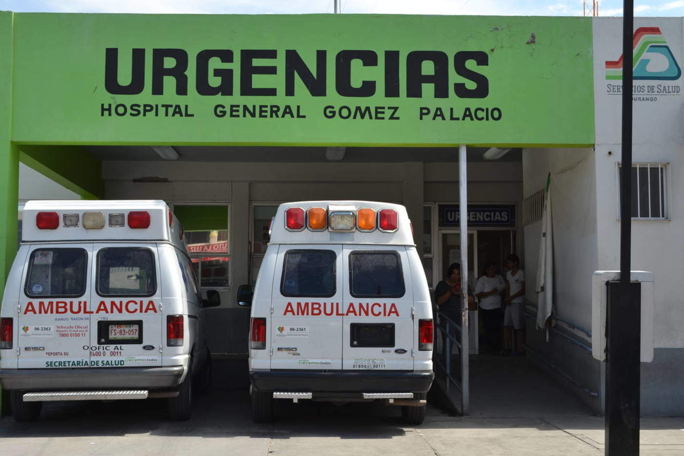 El lesionado ingresó al Hospital General de Gómez Palacio. (ARCHIVO) 