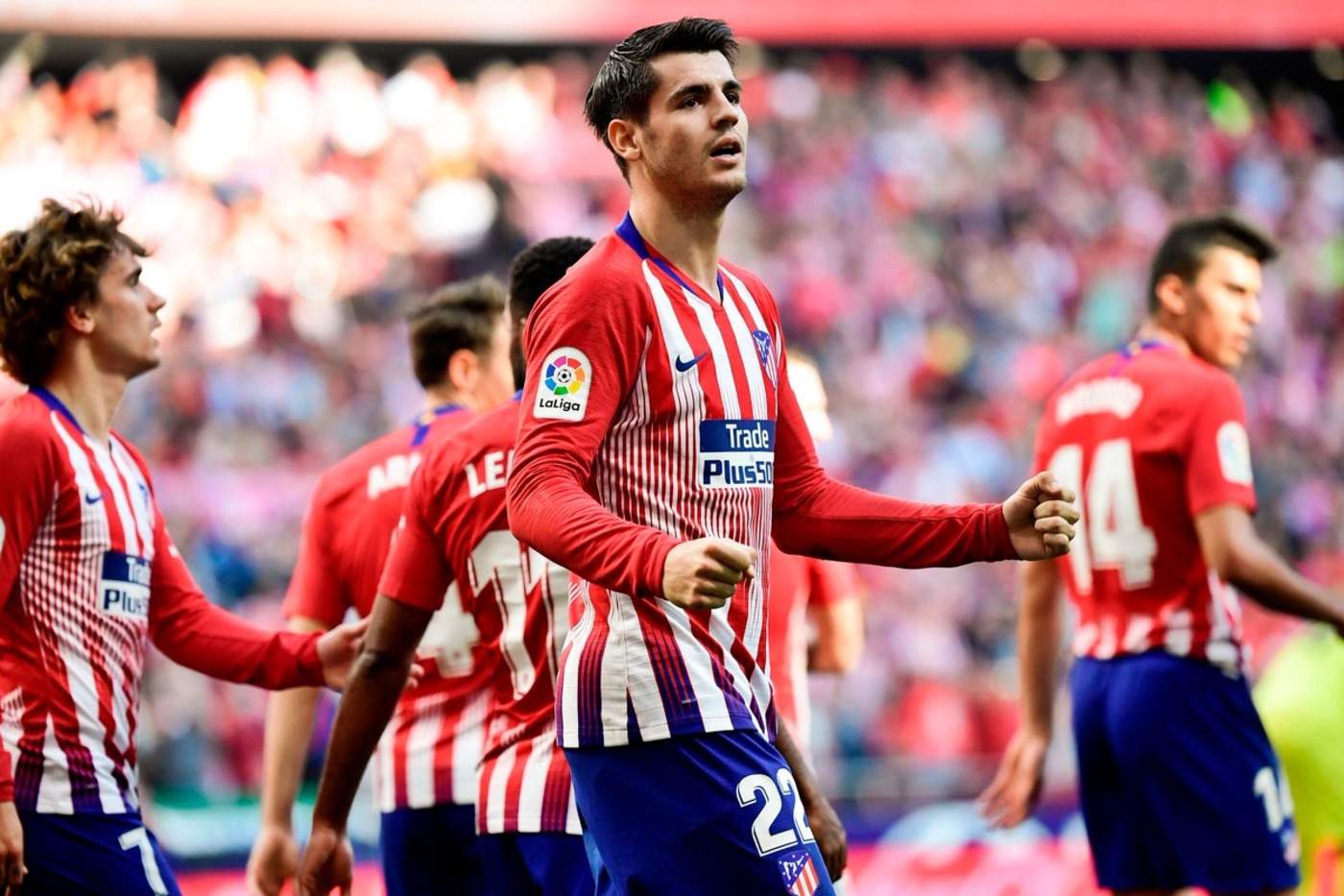 Álvaro Morata anotó su primer gol como jugador del Atlético de Madrid. (Especial)