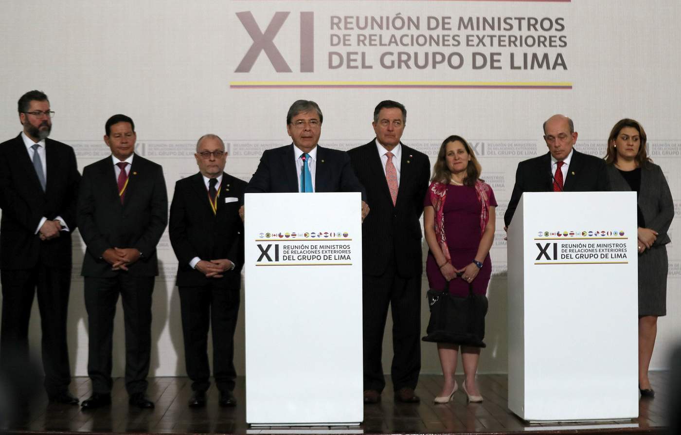 Freeland participó en una conferencia telefónica con medios de comunicación tras participar en Bogotá en la reunión de ministros de Asuntos Exteriores del Grupo de Lima para tratar sobre la situación en Venezuela. (EFE)