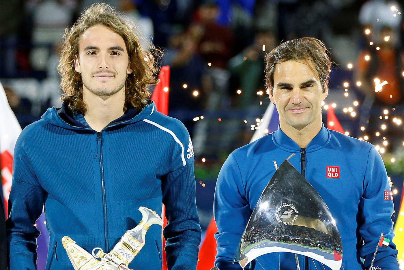 El griego Tsitsipas y el suizo Federer se enfrentaron en la final del Abierto de Dubái.
