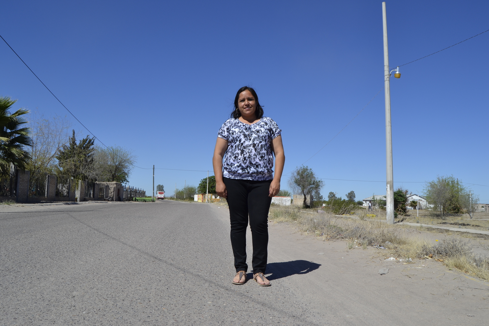 Alicia en el ejido El Estribo de San Pedro, donde vive con su familia. (EDITH GONZÁLEZ)