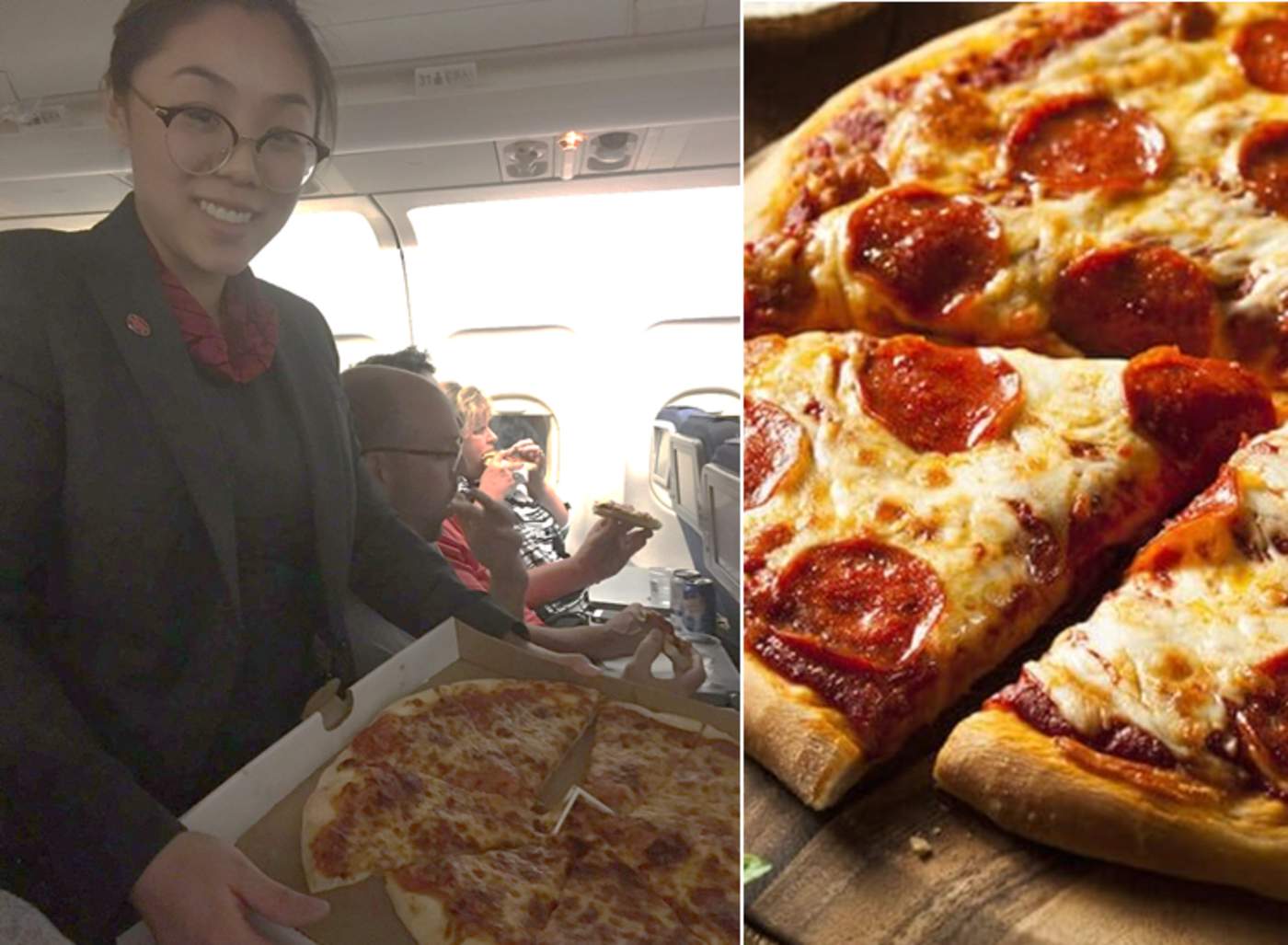 Piloto compra pizzas para pasajeros con vuelo retrasado