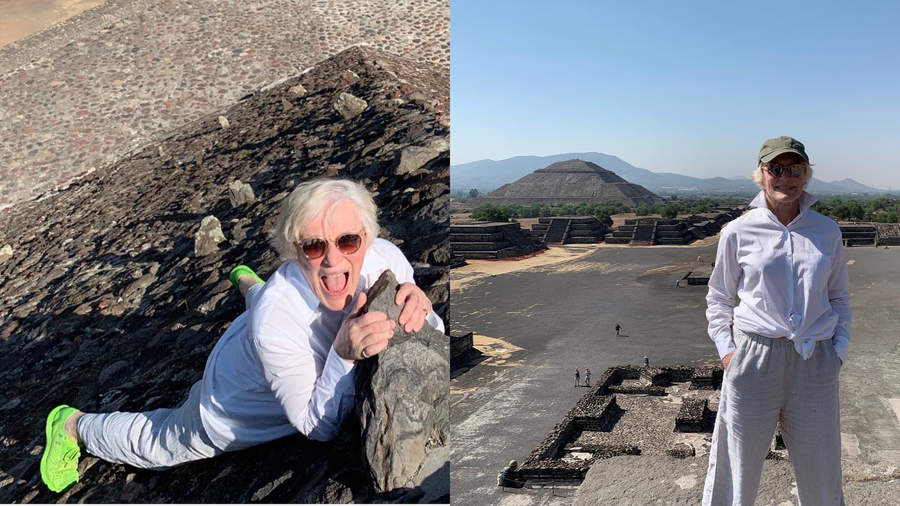 Glenn Close se llena de energía en Teotihuacán