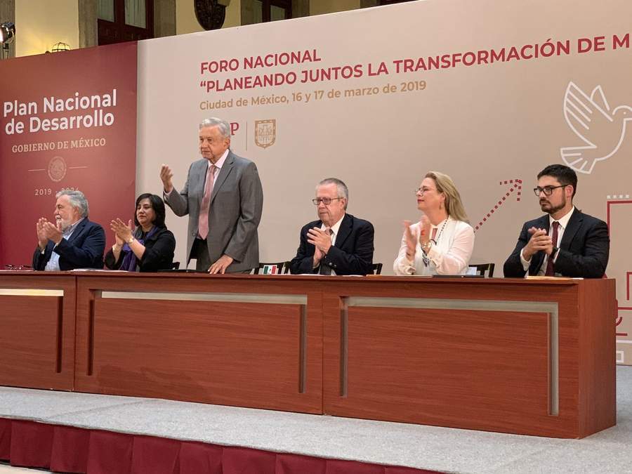 En el Palacio Nacional se llevó a cabo la clausura del foro sobre la 'Transformación de México'. (ESPECIAL) 

