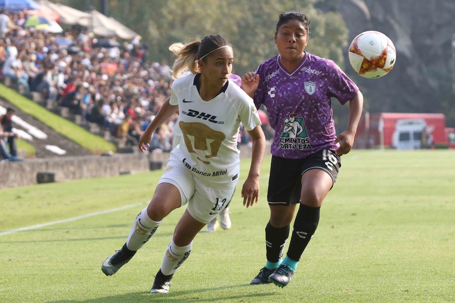 Aspectos del partido Pumas vs Pachuca, juego de ida de cuartos de final de la Liga Femenil MX, el torneo pasado.
