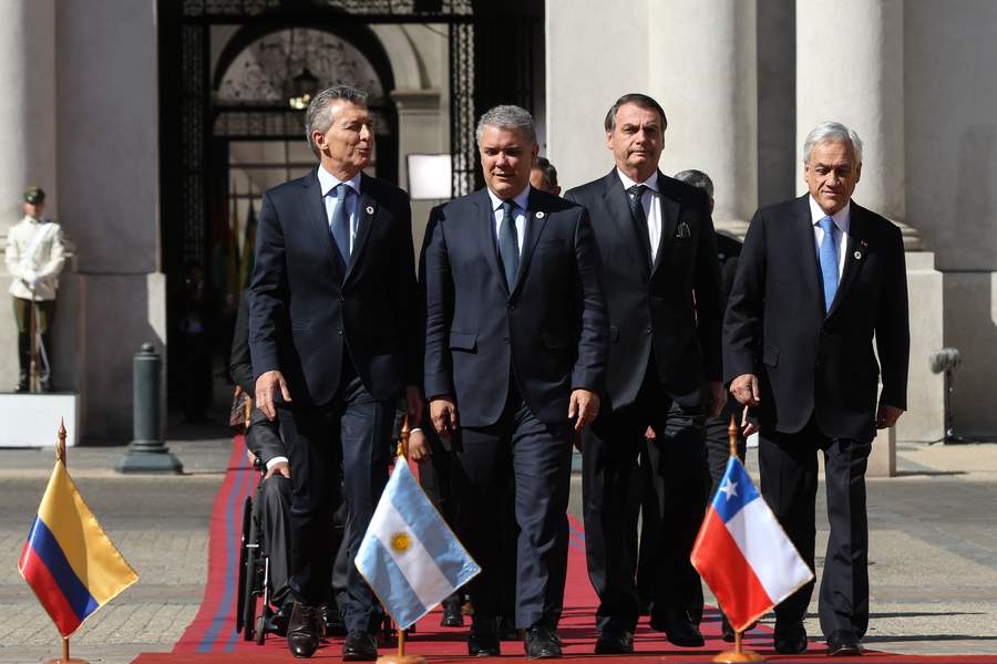 Impulsado por el presidente chileno Sebastián Piñera, que actúa como anfitrión junto al colombiano Iván Duque, Prosur se presentó como un bloque sin ideologías ni burocracia pero comprometido con la libertad y la democracia. (EFE)