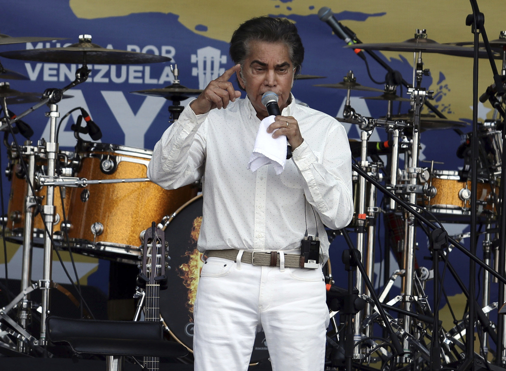 Acto. En febrero el cantante hizo su reaparición pública durante el concierto benéfico Venezuela Aid. (AP)