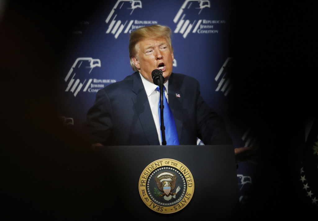 El presidente Donald Trump habló ayer durante la reunión anual de la Coalición Judía Republicana, en Las Vegas.