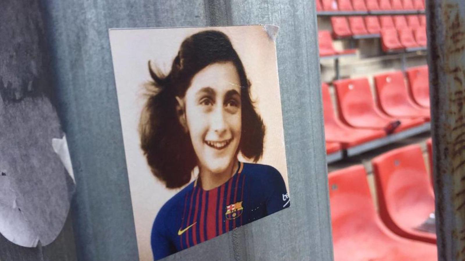 La entidades consideran que el hecho de exhibir la imagen de Ana Frank vestida con una camiseta del Barcelona 'es una intolerable muestra de antisemitismo y una vejación de todas las víctimas del holocausto'. (Especial)