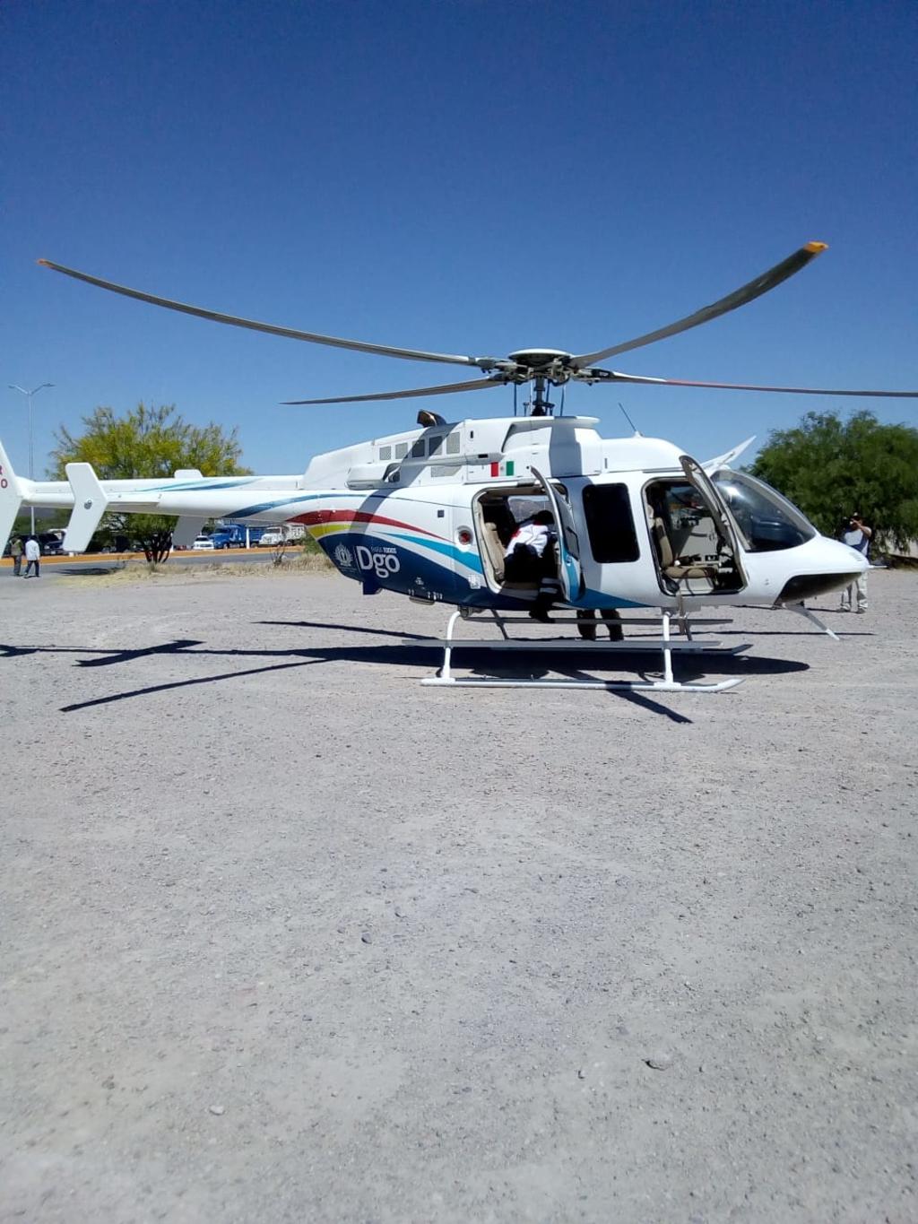 Debido a lo delicado de la herida, los paramédicos solicitaron el apoyo del helicóptero del Gobierno del Estado para trasladarlo al Hospital General 450 de la capital del Estado. (EL SIGLO DE TORREÓN)
